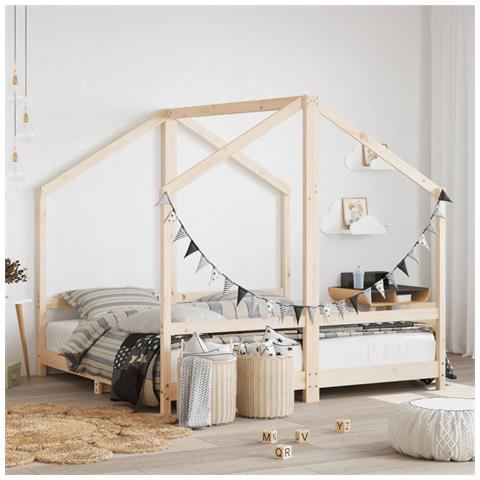 Giroletto Per Bambini 2x (80x160) Cm In Legno Massello Di Pino - Foto 1