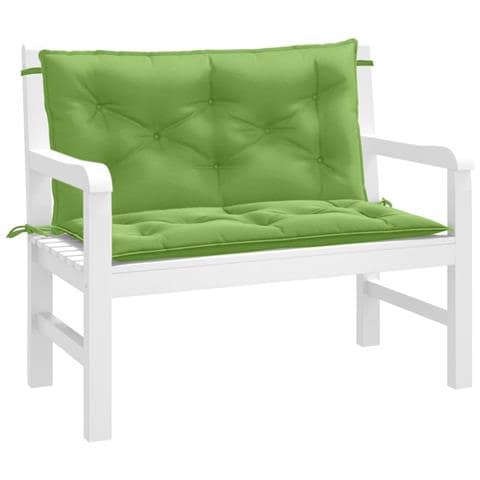 Cuscini Panca Giardino 2pz Verde Mélange 100x50x7cm Tessuto - Foto 1
