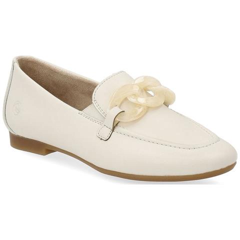 White Casual Closed Loafers Mocassino Pelle Scarpe Donna Bianco Eu 37, D0k00-80 - Foto 1