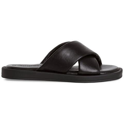 Black Casual Open Slippers Ciabatte Pelle Scarpe Donna Nero Eu 36, 1-27118-42 001 - Foto 2