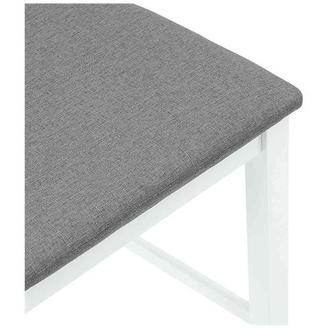Sgabelli da Bar con Cuscini 2 pz Bianco Legno Massello di Hevea - Foto 10