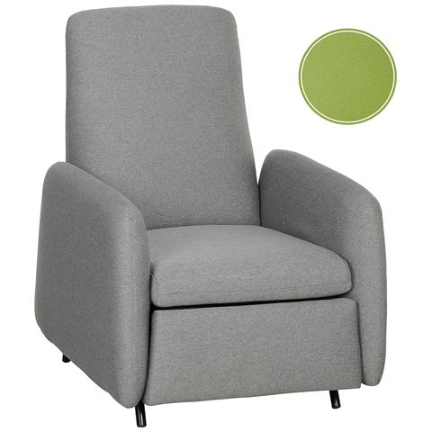 Poltrona Relax Reclinabile con Poggiapiedi Estraibile, Copertura di Ricambio e Seduta con Molle, Grigio - Foto 1