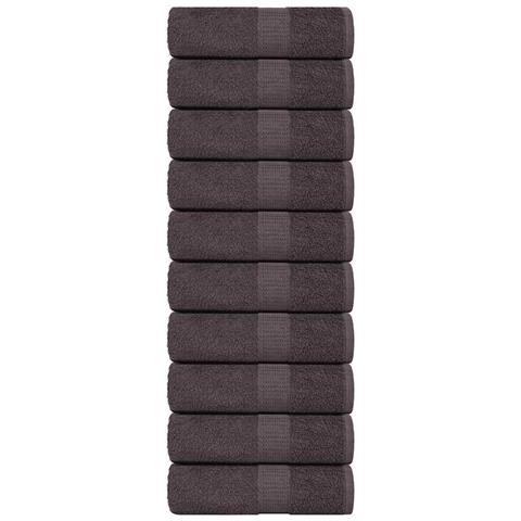 Asciugamani Ospiti 10 Pz Antracite 30x50cm 360 G/m 100% Cotone - Foto 1