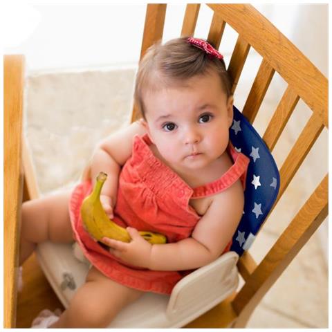 Alzasedia Per Tavolo Da Pranzo - Benbat - Portatile E Lavabile - Facile Da Piegare - Cintura Di Sicurezza Regolabile - Blu Marino - Foto 2