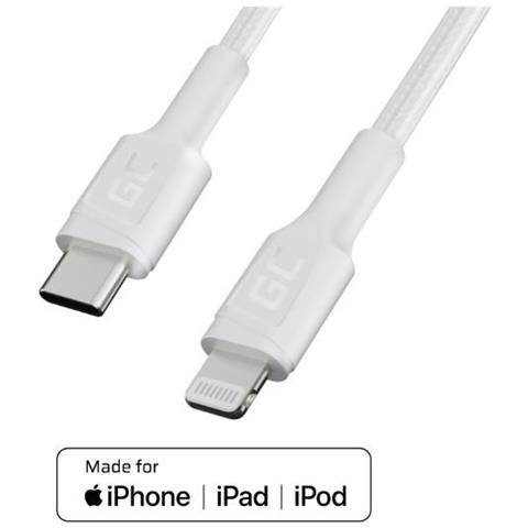 Cavo di Ricarica, USB-C Lightning, Bianco, 100 cm - Foto 1
