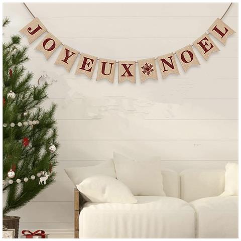 Bandierina Vintage ""buone Feste"" Francese - Decorazione Natalizia 2m - Stile Unico! - Foto 4