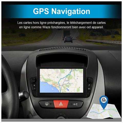 7 Pollici Autoradio Android 13 Per Peugeot 107 Toyota Aygo Citroen C1 2005-2014 Con Navigazione Carplay Android Auto Bluetooth Wifi Fm Rds Radio - Foto 1