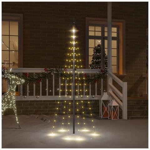 Lusso Casadino -  Albero Di Natale Pennone Bianco Caldo 108 Led 180 Cm - Foto 8