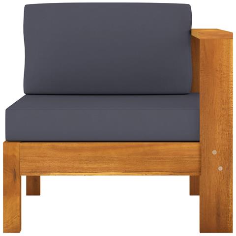 Lusso Casadino - Divano Centrale Con 1 Bracciolo Grigio Scuro Massello D'acacia - Foto 1