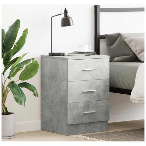 Lusso Casadino -  Comodino Grigio Cemento 38x35x56 Cm In Legno Multistrato - Foto 8