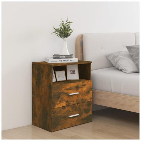Lusso Casadino -  Comodini 2 Pz Rovere Fumo 50x32x60 Cm - Foto 1