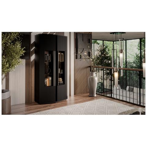 Vetrina 2D MICHELLE 86x35-47xH180 nero /rovere vichingo - Foto 6