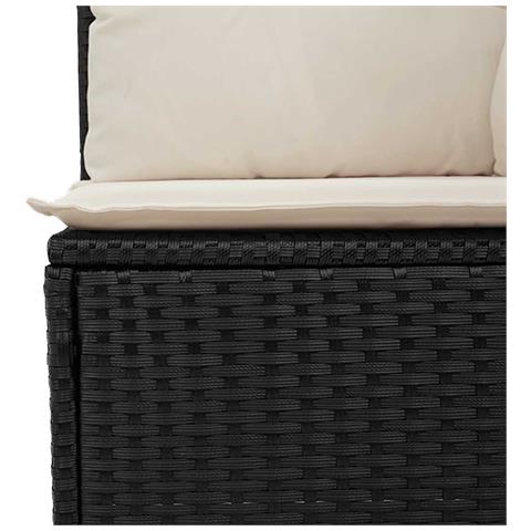 Sedia da Giardino Senza Braccioli con Cuscini Nera Polyrattan - Foto 9