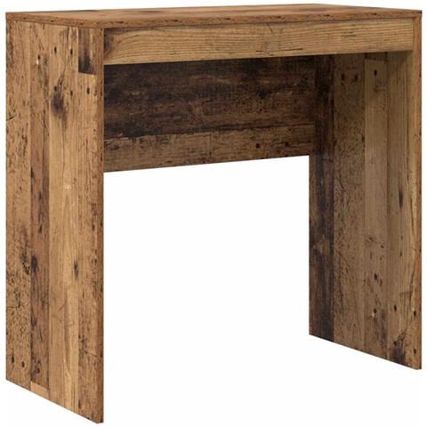 Scrivania Rustica Finitura in Legno Vecchio Legno 80 x 40 x 76 cm - Foto 1