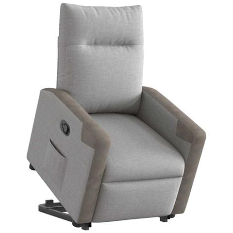 Poltrona Alzapersona Reclinabile Grigio Nuvola in Tessuto - Foto 2