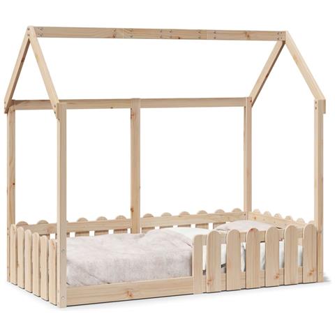 Giroletto Casetta per Bambini 80x160 cm Legno Massello di Pino - Foto 1