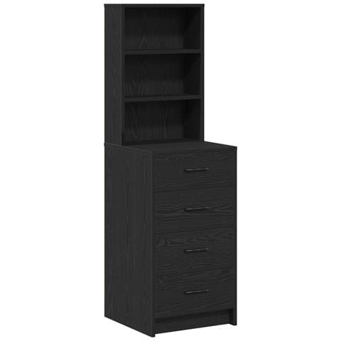 Highboard Nero Quercia 40x41x135 cm Legno ingegnerizzato - Foto 1