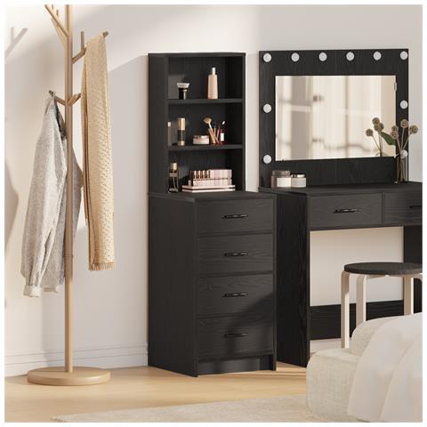 Highboard Nero Quercia 40x41x135 cm Legno ingegnerizzato - Foto 2