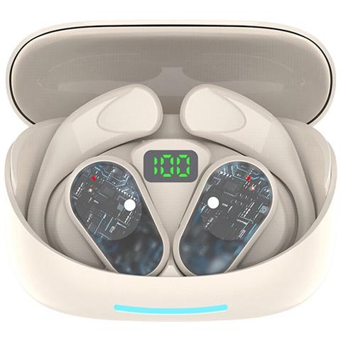 Auricolari Bluetooth Open-ear Tws Con Display Led E Lunga Durata Beige - Foto 1