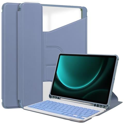 Custodia Con Tastiera Bluetooth Girevole A 360° Compatibile Con Samsung Galaxy Tab A9 Plus X210/216/218 11 Pollici - Viola Lavanda - Foto 1