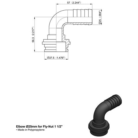 Raccordo Portagomma Arag 90° Per Girello Diametro 25mm Confezione Da 5 Pezzi - Foto 2