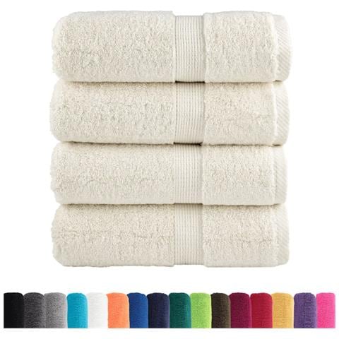 Asciugamani Premium SOLUND 4 pz Crema 30x30 cm 600 g/m² - Foto 2