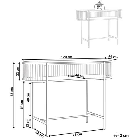 Tavolino Consolle Birson Nero - Foto 8