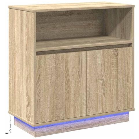 Credenza con LED rovere sonoma 71 x 34.5 x 75 cm - Foto 1