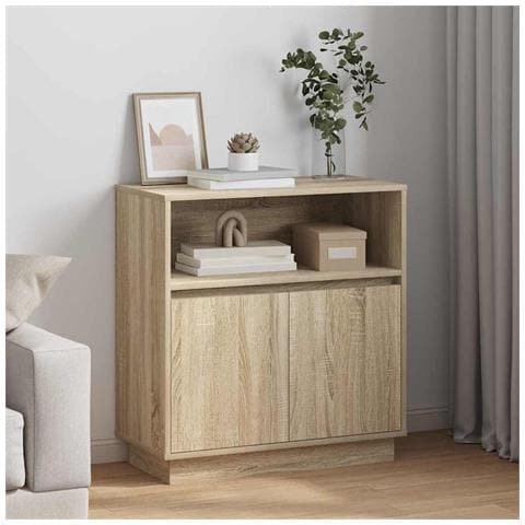 Credenza con LED rovere sonoma 71 x 34.5 x 75 cm - Foto 2
