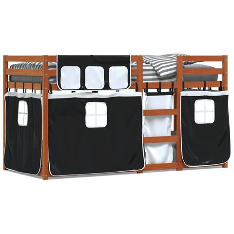 Letto a Castello senza Materasso Bianco e Nero 90x190cm in Pino - Foto 1