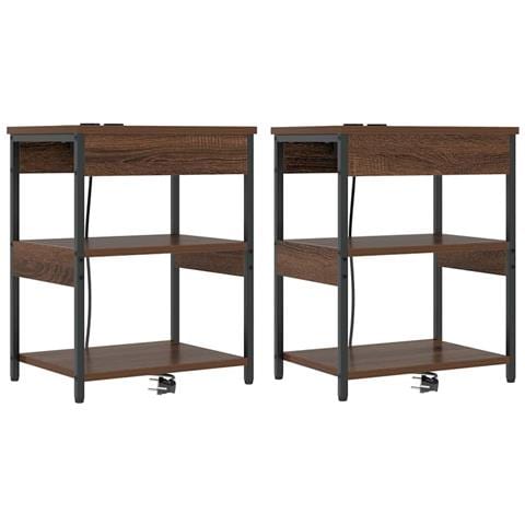 Mobiletti da Notte 2 pcs Rovere marrone 41 x 31 x 51 cm - Foto 1
