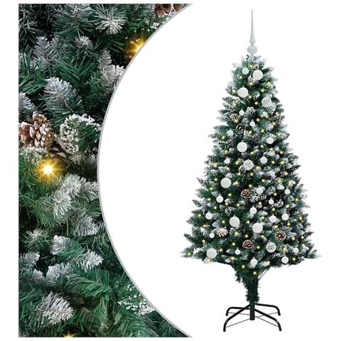 Albero di Natale artificiale con 150 LED Verde 150 cm - Foto 1