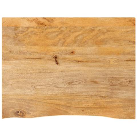 Piano Tavolo Bordi Vivi 80x60x3,8 cm in Legno Massello di Mango - Foto 1
