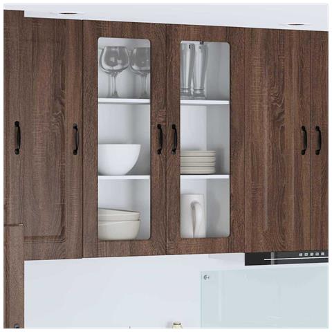 Pensile cucina con lo scaffale Rovere Marrone 80 x 31 x 100 cm - Foto 2