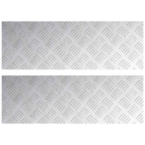 Dischi Quadrati 2 pcs Argento 75 x 25 cm Alluminio - Foto 1