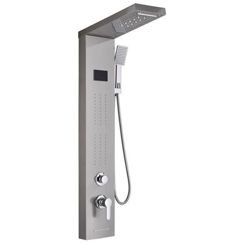 Pannello doccia, Blackswan, tipo M8011, modello nichelato con bocca a cascata, display digitale, LED e funzioni SPA, misura 114 cm - Foto 1