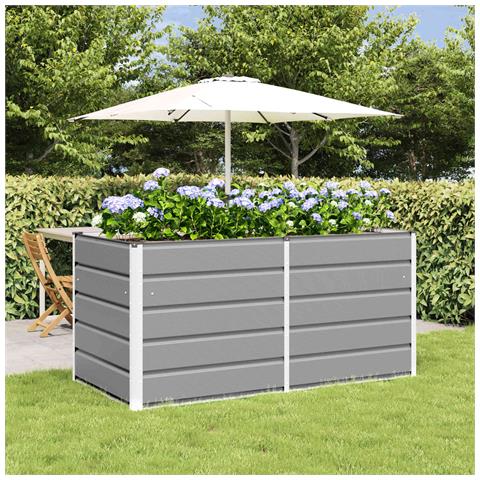 Fioriera Grigio chiaro 160 x 80 x 75 cm Acciaio - Foto 2