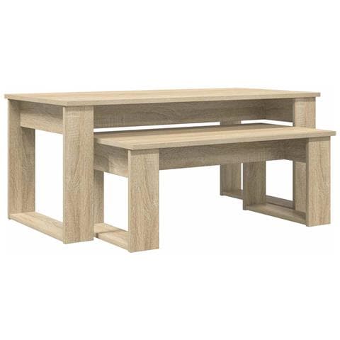 Set di Tavolini da Caffè 2 pcs Rovere Sonoma Legno multistrato - Foto 1