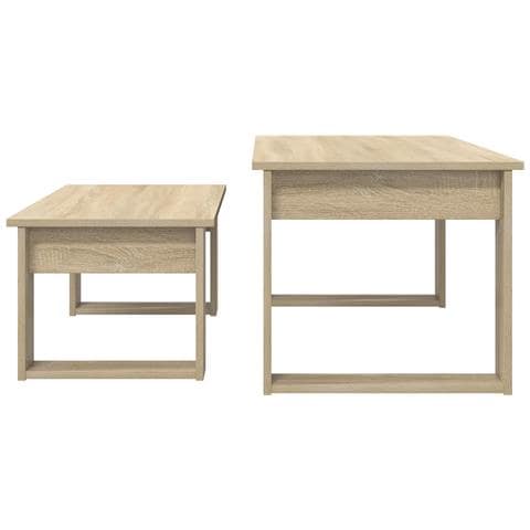 Set di Tavolini da Caffè 2 pcs Rovere Sonoma Legno multistrato - Foto 9