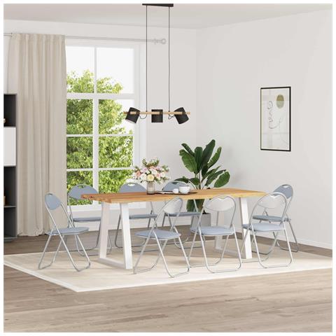 Sedia pieghevole 8 pcs Grigio 48 x 43,5 x 81 cm Pelle Sintetica - Foto 2
