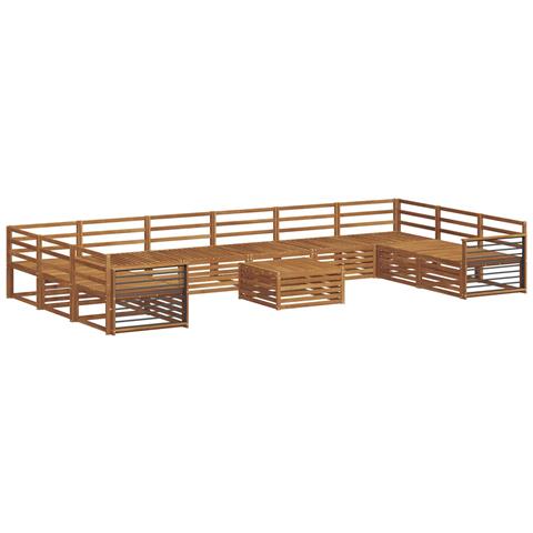 Set divani 11 pcs Naturale Legno di Acacia Massello - Foto 1