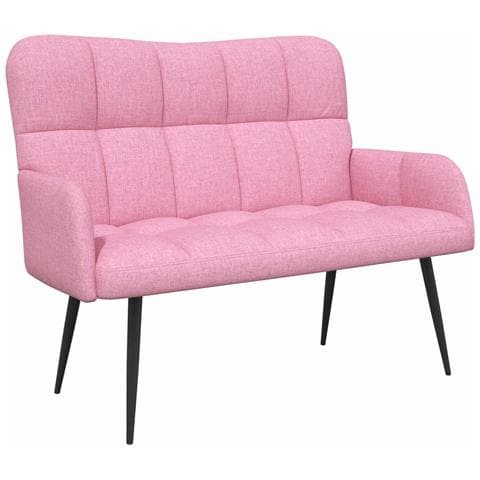 Sofa a Due Posti Rosa 115 x 61 x 87 cm Tessuto - Foto 1