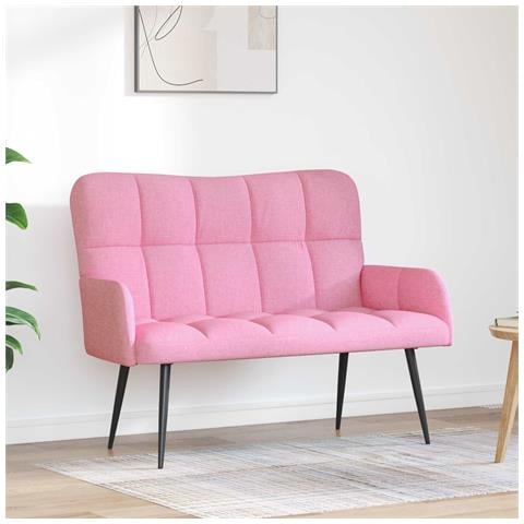 Sofa a Due Posti Rosa 115 x 61 x 87 cm Tessuto - Foto 2