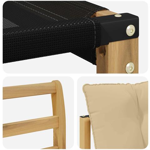 Set di divani da esterno con cuscino 6 pcs Bianco e Beige - Foto 9