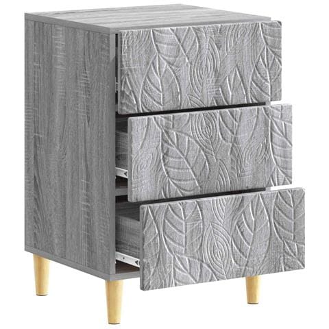 Comodino Sonoma grigio 43 x 39,5 x 66,5 cm Legno ingegnerizzato - Foto 2