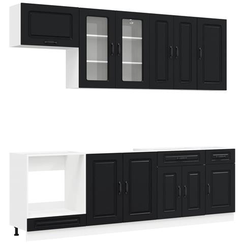 Unità Cucina KALMAR 8 pcs Nero Legno ingegnerizzato - Foto 1