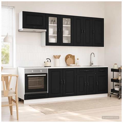 Unità Cucina KALMAR 8 pcs Nero Legno ingegnerizzato - Foto 2