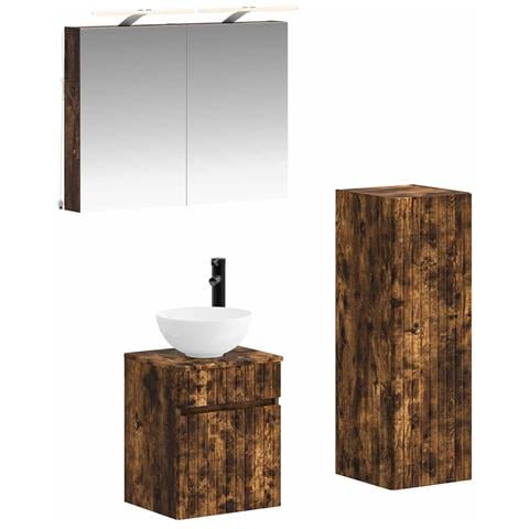 Set di mobili per il bagno 4 pcs Rovere Fumo - Foto 1