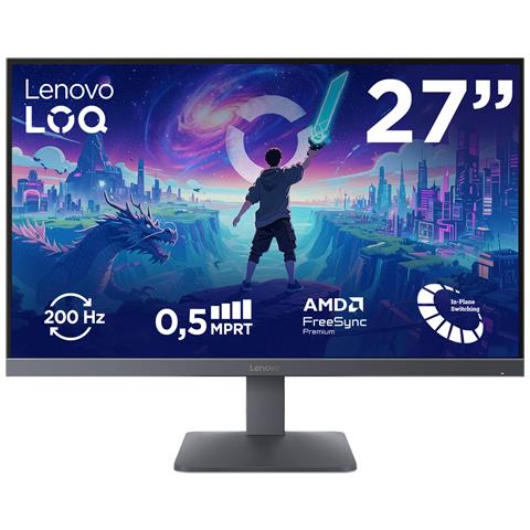 LOQ 27-10 - Monitor Gaming 27" IPS Flat FHD 1920x1080 0 200Hz 0.5ms - AMD FreeSync Premium + VESA AdaptiveSync 2xHDMI 2.1 + 1xDP 1.4 - Stand Tilt Cavo DP incluso - Foto 1