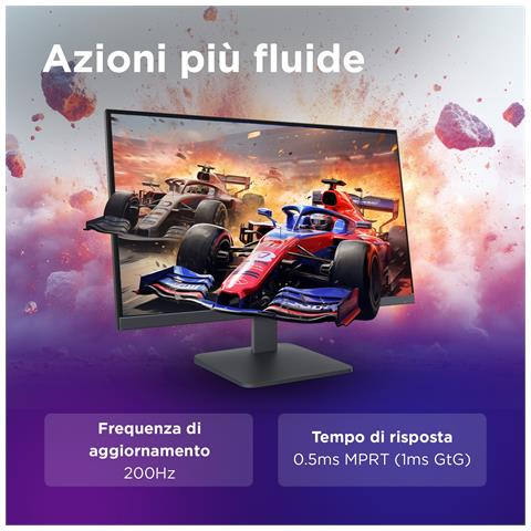 LOQ 27-10 - Monitor Gaming 27" IPS Flat FHD 1920x1080 0 200Hz 0.5ms - AMD FreeSync Premium + VESA AdaptiveSync 2xHDMI 2.1 + 1xDP 1.4 - Stand Tilt Cavo DP incluso - Foto 5